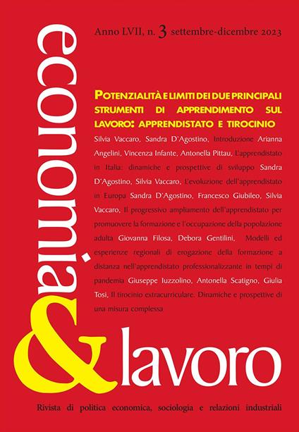 Economia & lavoro (2023). Vol. 3 - copertina