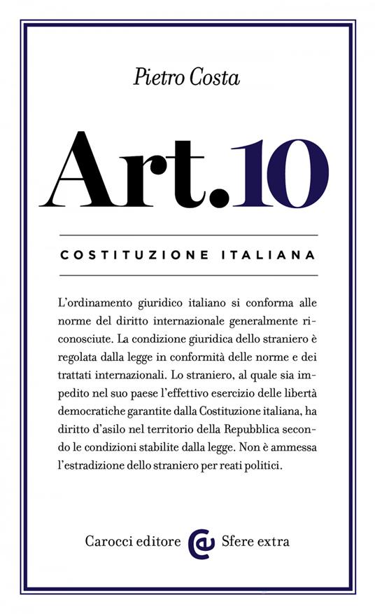 Costituzione italiana: articolo 10 - Pietro Costa - ebook