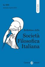 Bollettino della società filosofica italiana. Nuova serie (2024). Vol. 1