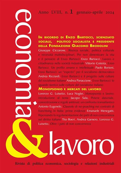 Economia & lavoro (2024). Vol. 1 - copertina