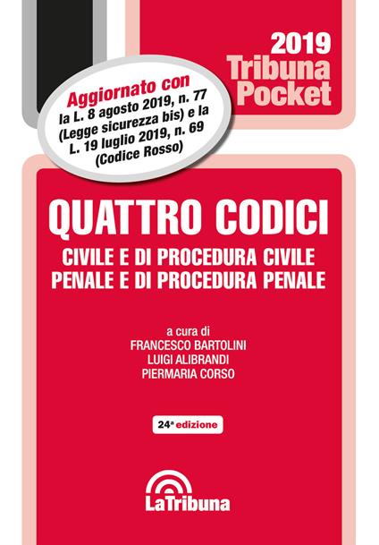 Quattro codici. Civile e di procedura civile, penale e di procedura penale - copertina