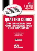 Quattro codici. Civile e di procedura civile, penale e di procedura penale e leggi complementari