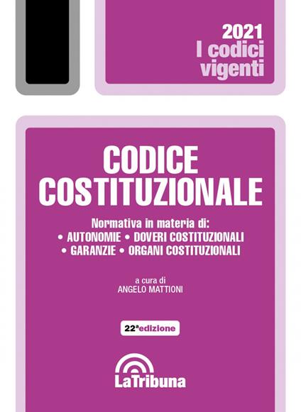 Codice costituzionale - copertina