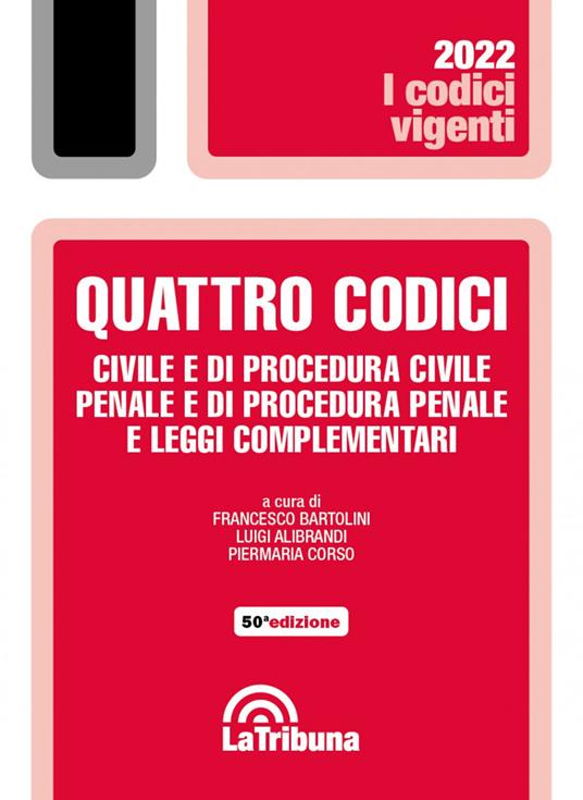 Quattro codici. Civile e di procedura civile, penale e di procedura penale - copertina