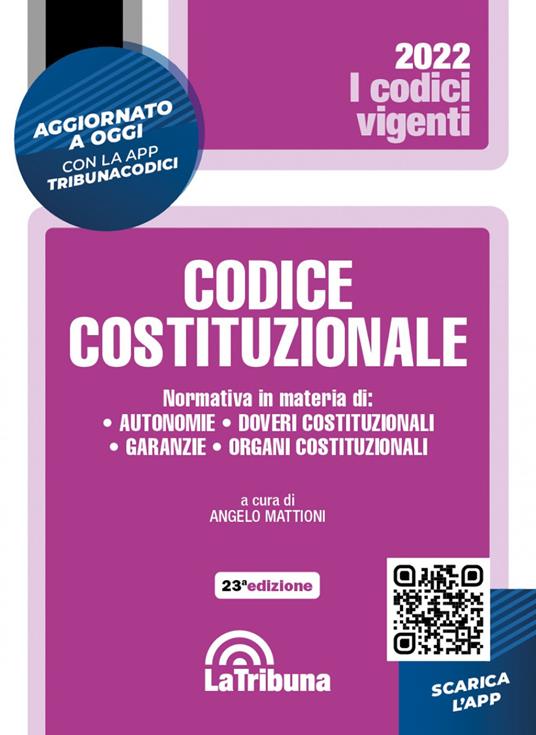 Codice costituzionale - copertina