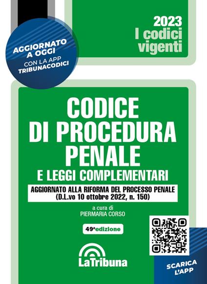 Codice di procedura penale e leggi complementari. Con App Tribunacodici - copertina