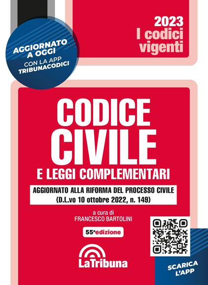 Codice civile e leggi complementari. Con App Tribunacodici - copertina