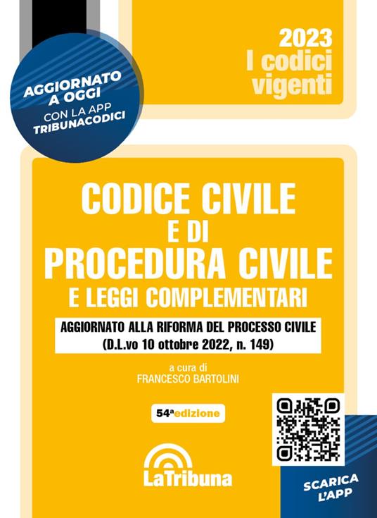 Codice civile e di procedura civile e leggi complementari. Con App Tribunacodici - copertina