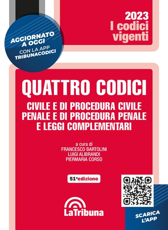 Quattro codici. Civile e di procedura civile, penale e di procedura penale e leggi complementari - copertina