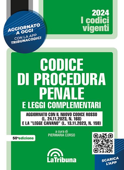 Codice di procedura penale e leggi complementari. Con App Tribunacodici - copertina