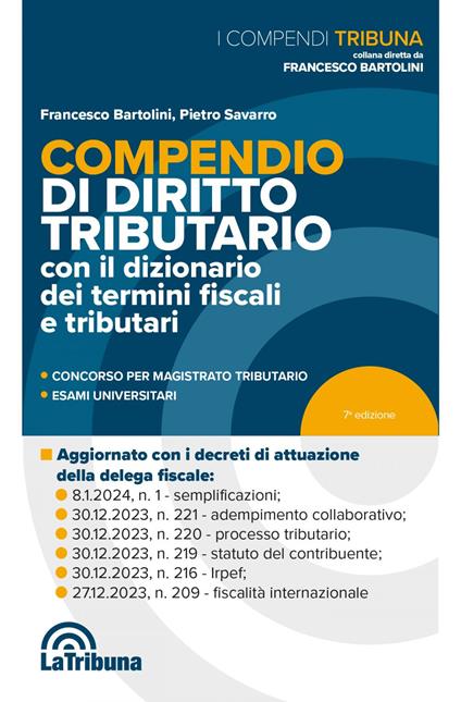 Compendio di diritto tributario - Francesco Bartolini,Pietro Savarro - ebook