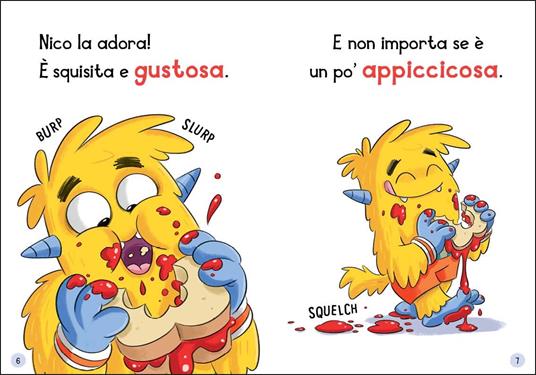 Nico fa abbuffata di pane e marmellata. Scuola di mostri. Ediz. illustrata  - Sally Rippin - Libro - Emme Edizioni 