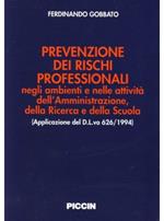 Prevenzione dei rischi professionali negli ambienti e nelle attività dell'amministrazione, della ricerca e della scuola (applicazione del D.L.vo 626/1994)