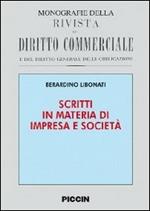 Scritti in materia di impresa e società