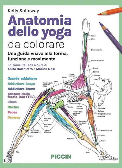 Anatomia dello yoga da colorare. Una guida visiva alla forma, funzione e movimento - Kelly Solloway - copertina