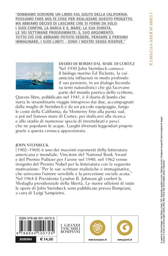 Diario di bordo dal mare di Cortez - John Steinbeck - Libro - Bompiani -  Tascabili narrativa | IBS