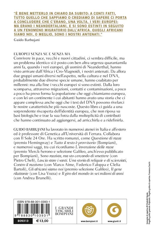 Europei senza se e senza ma. Storie di neandertaliani e di immigrati - Guido Barbujani - 2