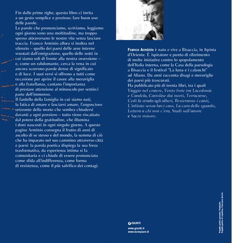 Canti della gratitudine - Franco Arminio - Libro - Bompiani - Narratori  italiani