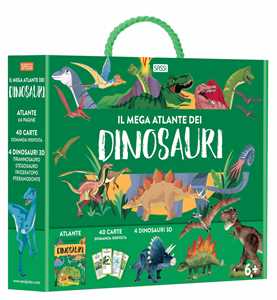 Image of Il mega atlante dei dinosauri. Ediz. a colori. Con 40 carte domanda-risposta. Con 4 modellini di dinosauri