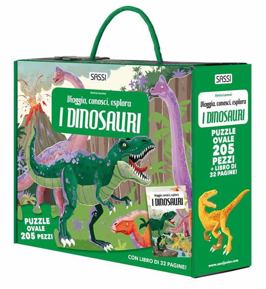 I dinosauri. Viaggia, conosci, esplora. Ediz. a colori. Con puzzle - Irena Trevisan - copertina