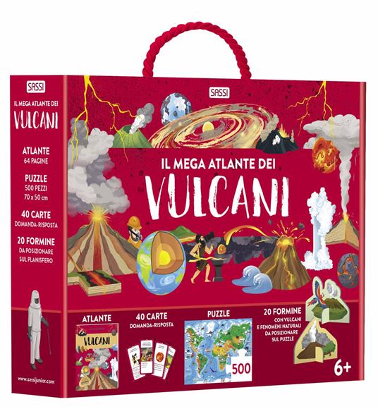 Il mega atlante dei vulcani. Ediz. a colori. Con 20 formine. Con puzzle. Con 40 Carte - Valentina Bonaguro - copertina