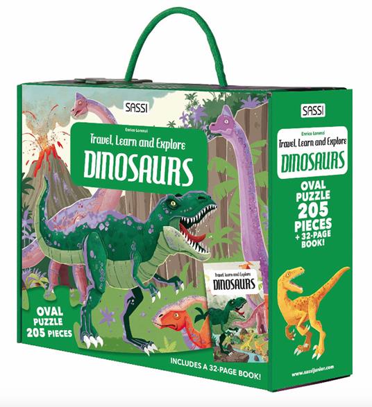 Dinosaurs. Travel, learn and explore. Ediz. a colori. Con puzzle - Irena Trevisan - copertina