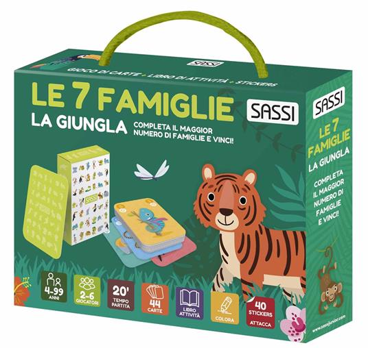 La giungla. Le 7 famiglie. Valigetta con carte e stickers. Ediz. a colori. Con 44 Carte. Con 40 Adesivi - Ester Tomè - copertina