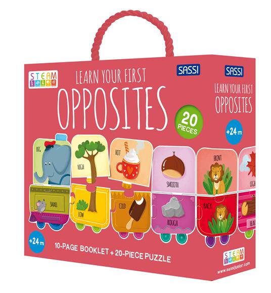 Learn your first opposites. Steam puzzle. Ediz. illustrata. Con puzzle - Matteo Gaule - copertina