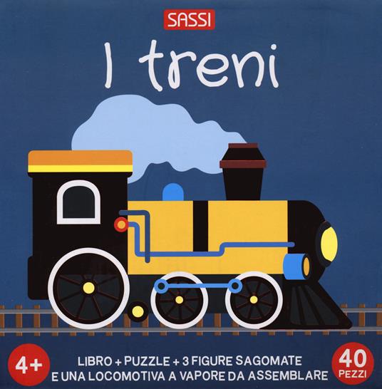 I treni. Q-box. Ediz. a colori. Con 3 figure sagomate. Con locomotiva da montare. Con puzzle - Giulia Pesavento,Matteo Gaule - copertina