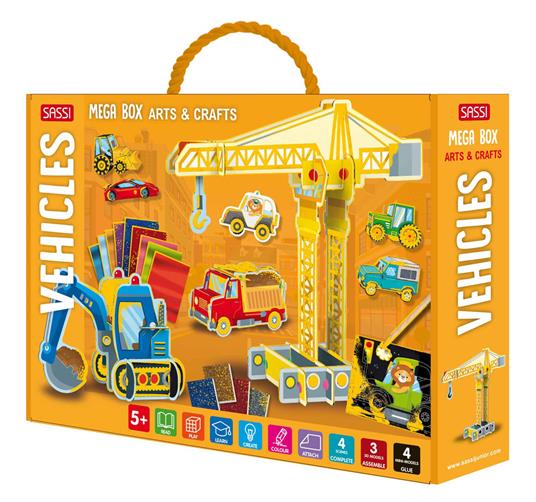 Vehicles. Mega box arts & crafts. Ediz. a colori. Con 3 3D models. Con 4 mini-models. Con 4 scenes - copertina