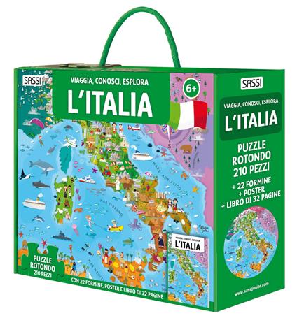 L'Italia. Viaggia, conosci, esplora. Ediz. a colori. Con 22 formine. Con puzzle rotondo. Con Poster - Matteo Gaule,Ester Tomè - copertina