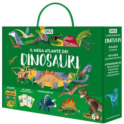 Il mega atlante dei dinosauri. Nuova ediz. Con 40 carte domanda-risposta. Con 4 modellini di dinosauri - Giulia Pesavento - copertina