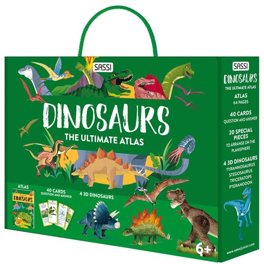 The ultimate atlas. Dinosaurs. Nuova ediz. Con 40 carte domanda-risposta. Con 4 modellini di dinosauri - Giulia Pesavento - copertina