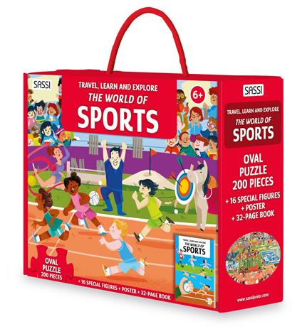 The world of sports. Travel, learn and explore. Ediz. a colori. Con oval puzzle. Con 16 special figures. Con Poster - copertina