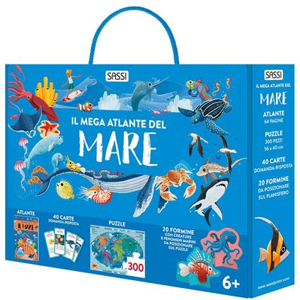 Il mega atlante del mare. Ediz. a colori. Con 40 carte. Con 20 formine. Con puzzle - Giulia Pesavento - copertina