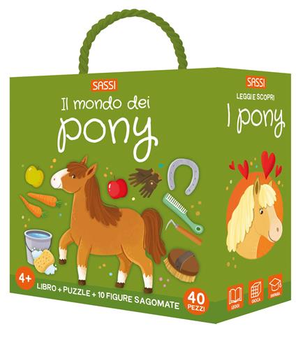 Il mondo dei pony. Q-box. Ediz. a colori. Con 10 figurine sagomate. Con puzzle - Matteo Gaule - copertina