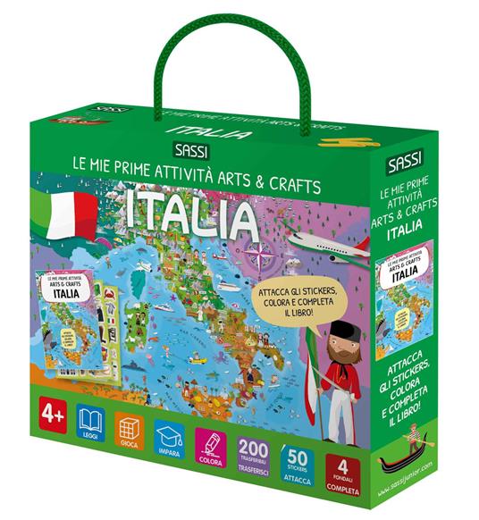 Italia. Le mie prime attività arts & crafts. Con Adesivi - copertina