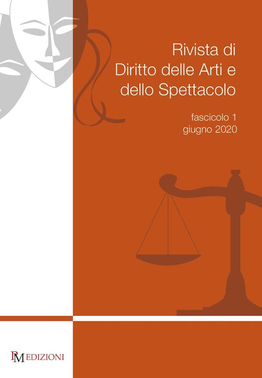 Rivista di diritto delle arti e dello spettacolo (2020). Vol. 1 - copertina