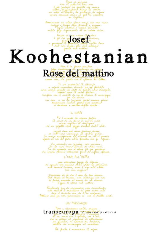 Rose del mattino - Josef Koohestanian - copertina