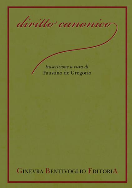 Diritto canonico - copertina