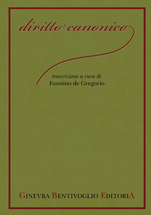 Diritto canonico - copertina