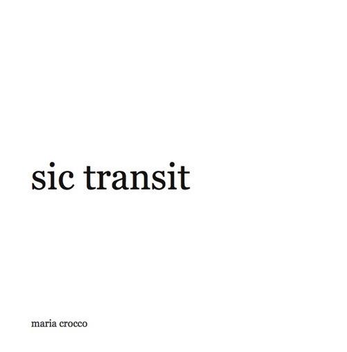 Sic transit - Maria Crocco - copertina