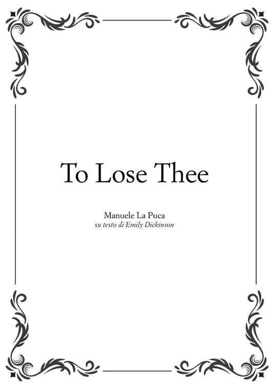 To lose thee - Manuele La Puca - copertina