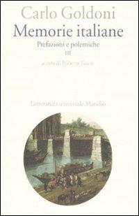 Memorie italiane. Vol. 3: Prefazioni e polemiche - Carlo Goldoni - copertina