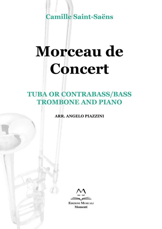 Morceau de concert. Tuba or contrabass/bass trombone and piano. Spartito - Camille Saint-Saëns - copertina