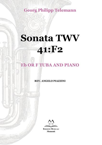 Sonata TWV 41:F2. Eb or F tuba and piano. Spartito - Georg Philipp Telemann - copertina