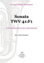 Sonata TWV 41:F1. Contrabass tuba and piano. Spartito