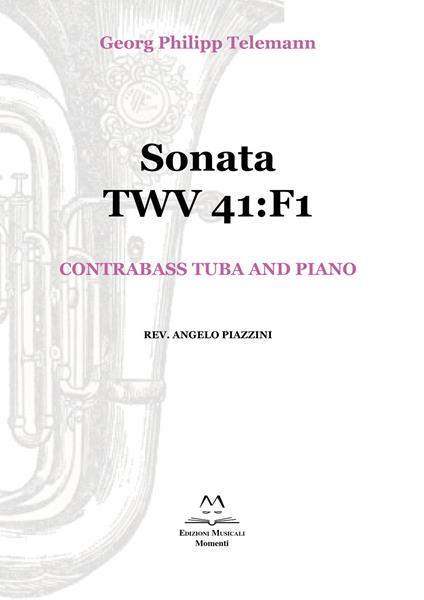 Sonata TWV 41:F1. Contrabass tuba and piano. Spartito - Georg Philipp Telaemann - copertina