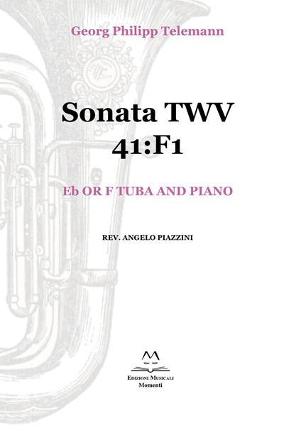 Sonata TWV 41:F1. Eb or F tuba and piano. Spartito - Georg Philipp Telemann - copertina