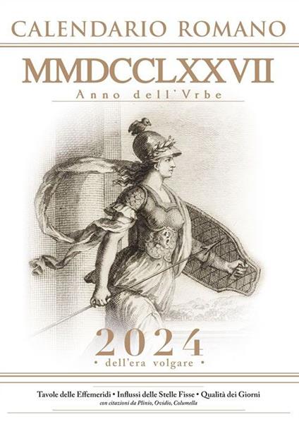Calendario Romano MMDCCLXXVII anno dell'Urbe. 2024 dell'era volgare - copertina